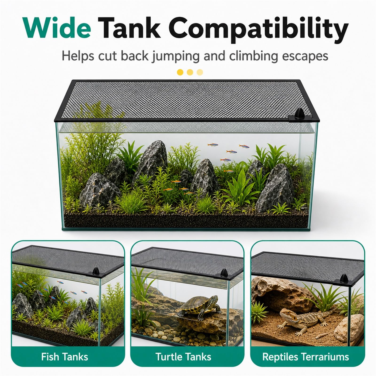 Aquarium Abdecknetz Magnetisch,Magnetische Aquarium-Anti-Sprung-Abdeckung,Aquarium-Abdecknetz,Nicht Leicht Verformbar,FüR Zuhause Eingangsbereich Hobbyisten ZüChter