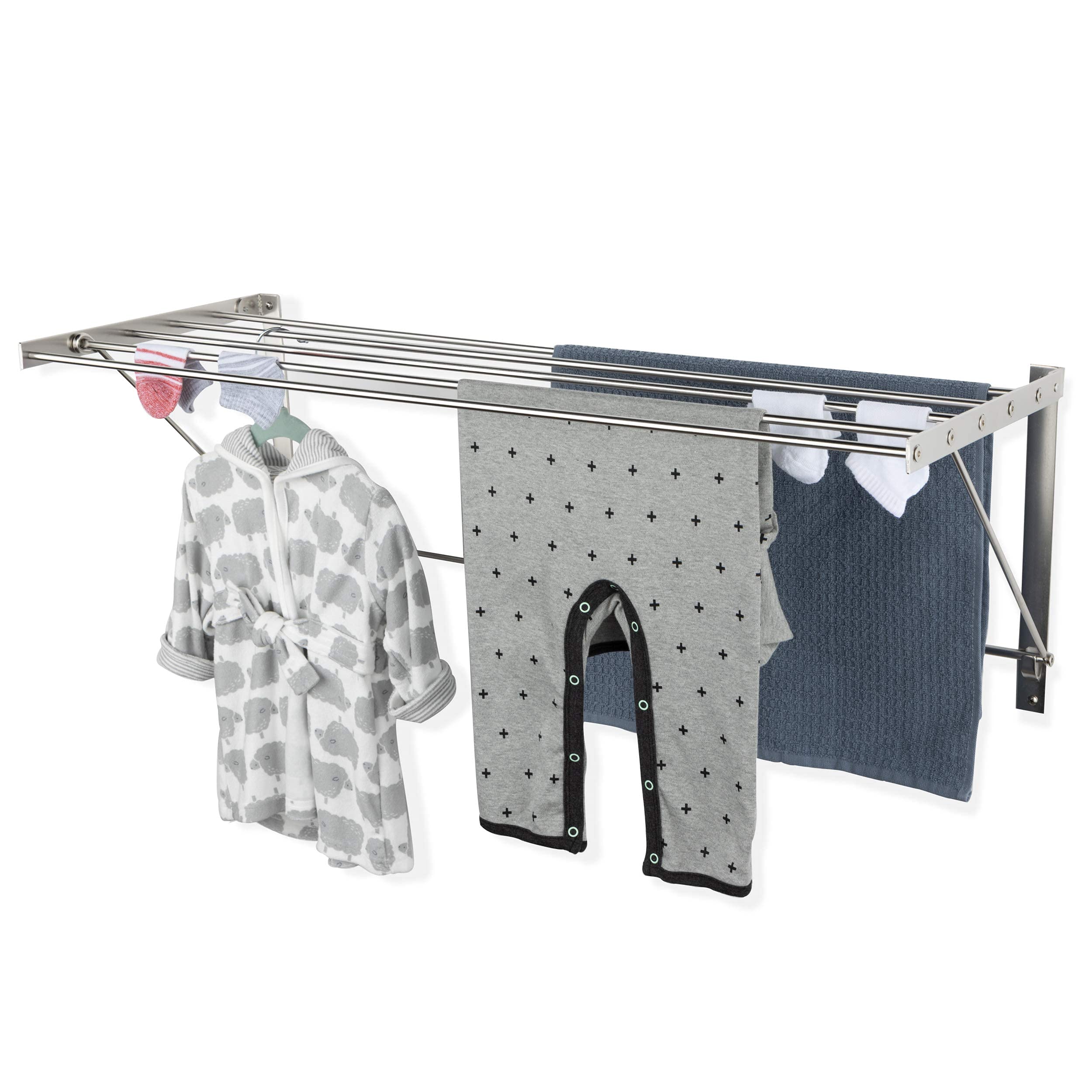 Brightmaison Wall Mount Clothes Drying Rack & Laundry Room Organizer
