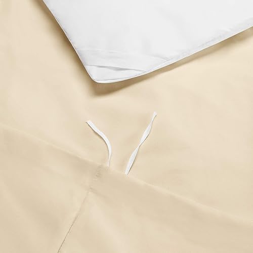 Miniatura 5 de Clara Clark Funda de edredón de microfibra ultra suave de doble cepillado, funda de edredón con cierre de botón y 2 fundas de almohada, color crema,