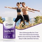 AOR Gandha-600 Ashwagandha Supplement - 600 mg, 240 Capsules, 240-Day Supply - Focus, Relaxation & Restful Sleep with Energy Support - Organic Supplements for Men & Women - Vegan, Non-GMO, Gluten-Free