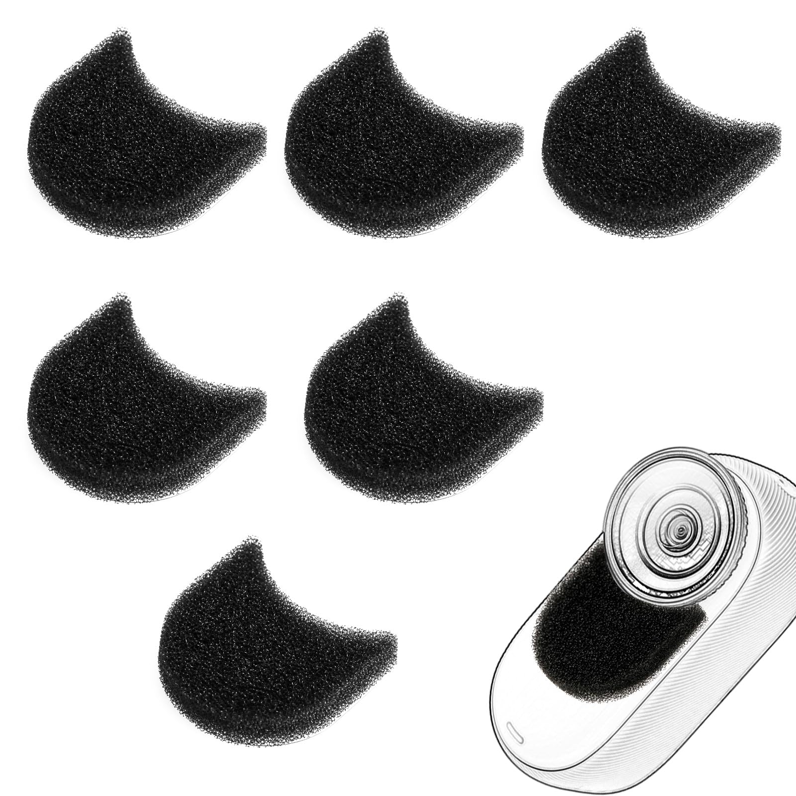 Sinbana 6pcs Mic Wind Muff for Insta360 Go 3/3S, Sponge Microphone Windshield Noise Reduction Compatible with Insta360 Go 3/3S Microphones (Black)