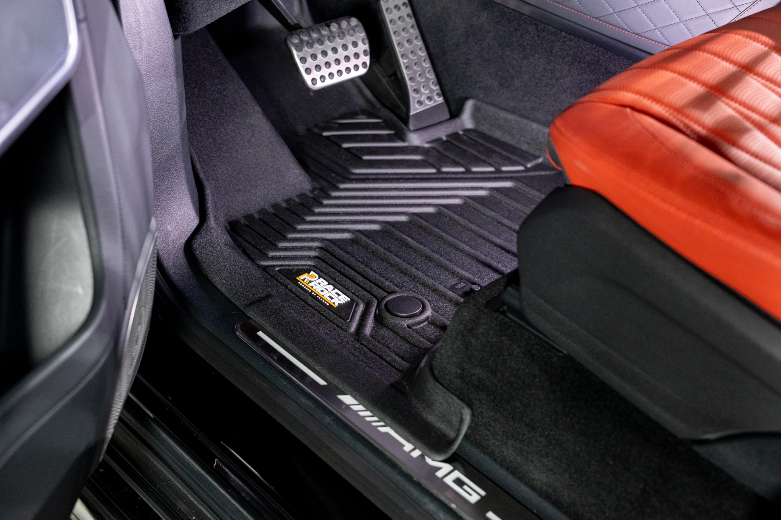 FROGUM Race Rock Alfombrillas para Coche 2 en 1 TPE + Terciopelo Alfombras para Volkswagen Tiguan II 2016-2024| Los Bordes Altos hasta 20cm