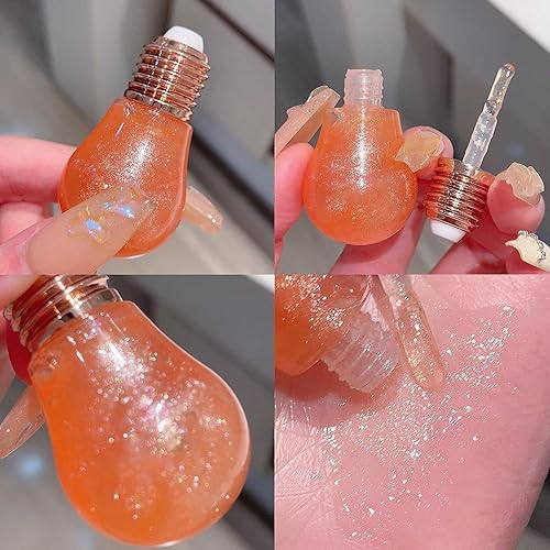 Miniatura 2 de Tinta Maquillaje Pequeña Bombilla Brillo de Labios con Sabor a Caramelo Aceite de Labios Hidratante Líquido de Tinte de Labios con Brillo de Labios