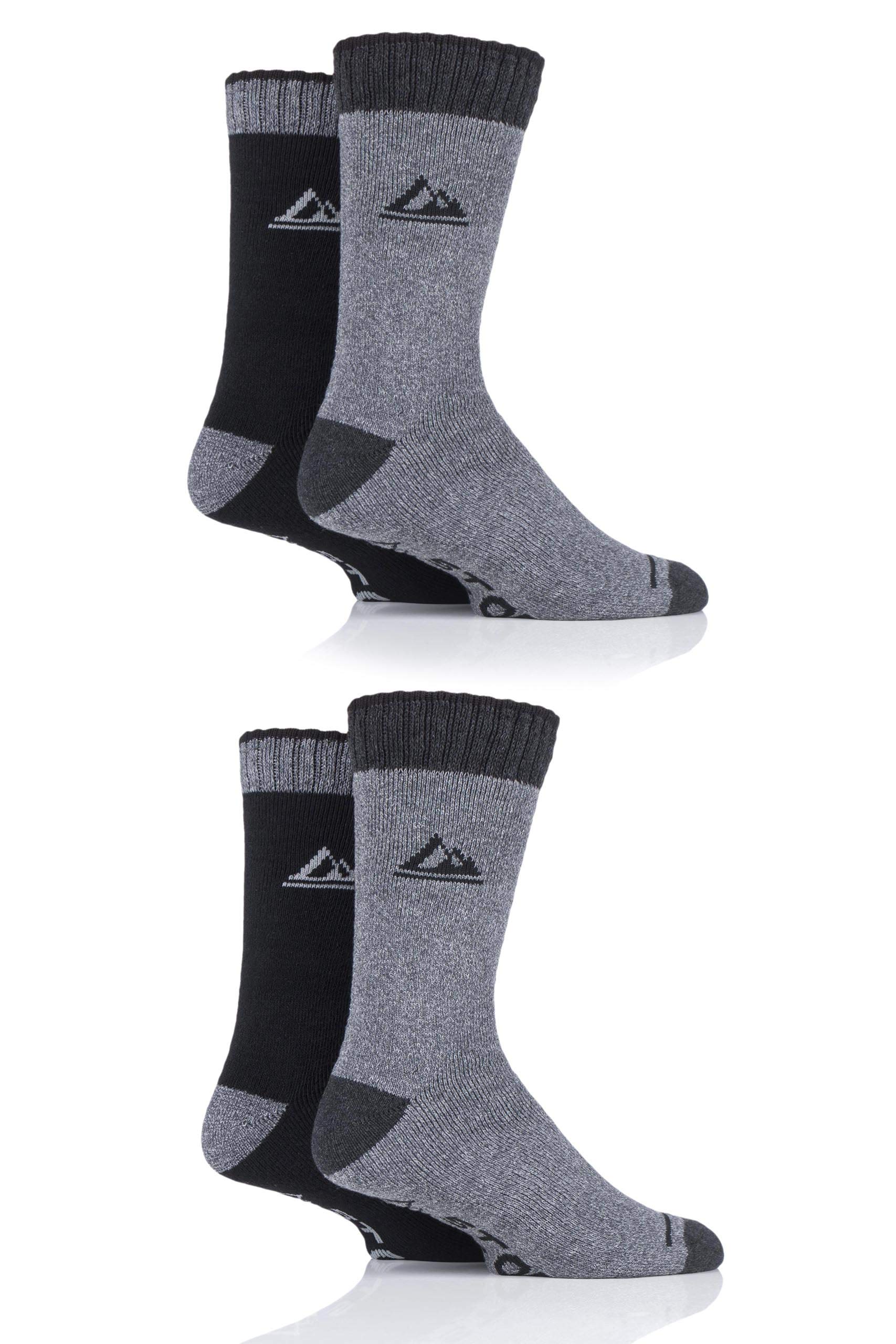 Storm Bloc Men's Black/Charcoal/Grey Performance Boot Socks Pack Of 4 6-11