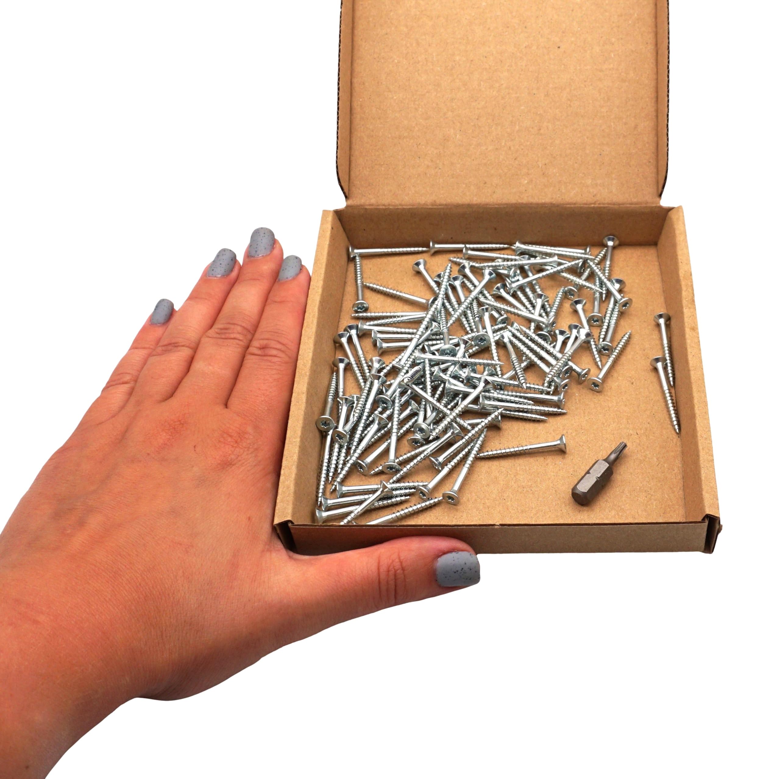 SKIR'CO (100 pcs) Zinc Plated Steel Wood Screws 3.0 x 30 mm, Torx Countersunk Head Screws, Chipboard Screws, Partially Threaded - Image 4