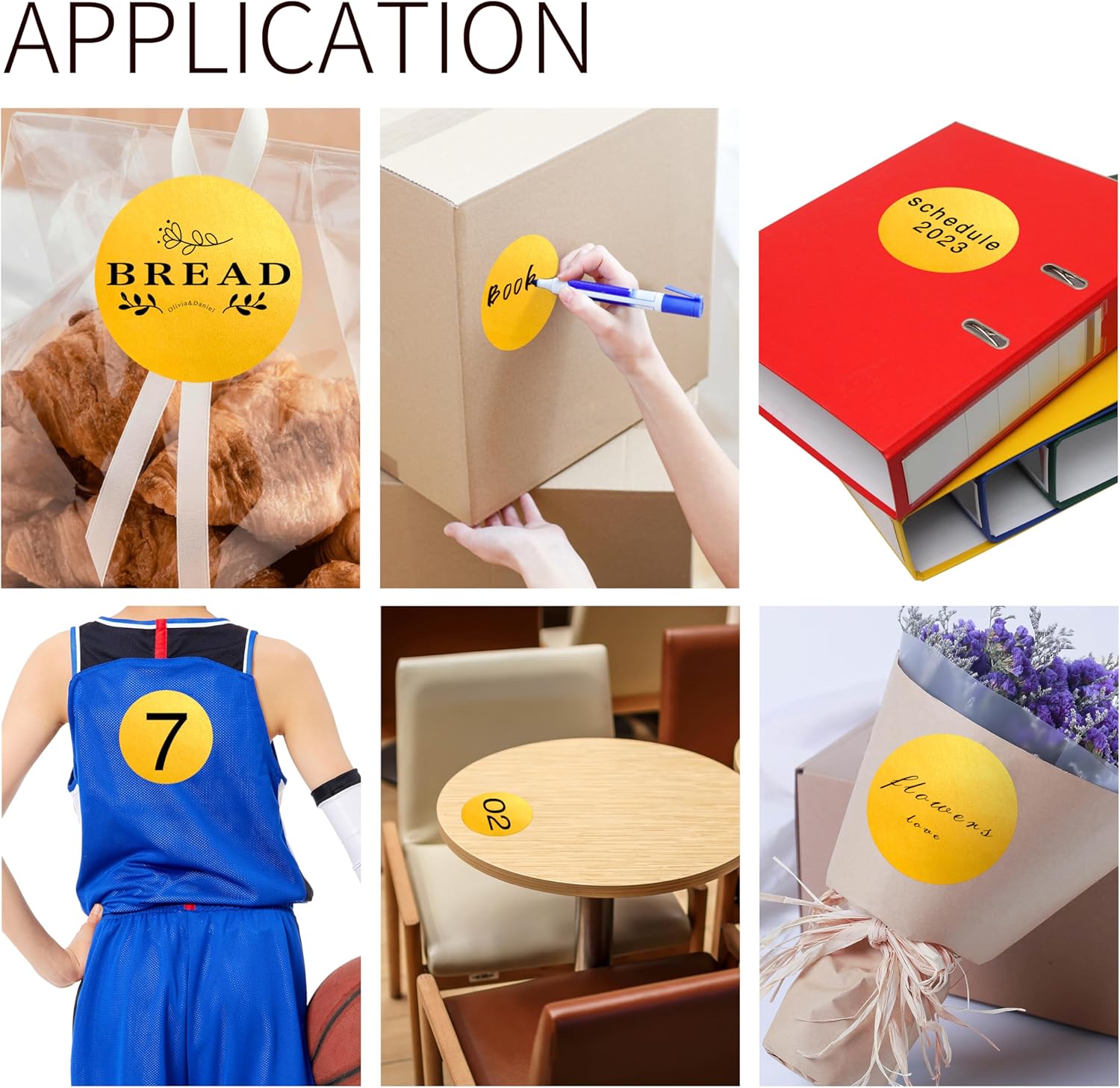 PARLAIM Round Thermal Labels 3 Inch Gold, 500PCS Circle Direct Thermal Printer Sticker for Home Business Bottle DIY Design, QR Code, Name Tag, Moving Box Address Label - Image 7