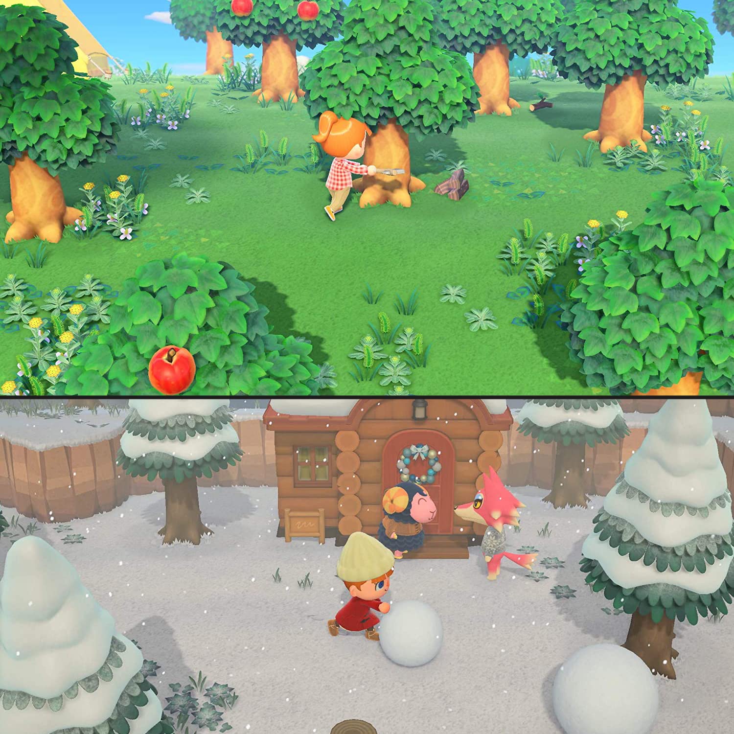 Animal Crossing: New Horizons – Nintendo Switch con PremGear 4 diversi colori Thumb Grips (confezione da 8), 24 slot porta carte da gioco e panno di pulizia