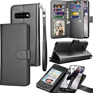 Tekcoo for Galaxy S10e Case/Galaxy S10e Wallet Case/PU Leather Case, Luxury Cash Credit Card Slots Holder Carrying Folio Flip Cover [Detachable Magnetic Case] Kickstand for Samsung S10e -Black