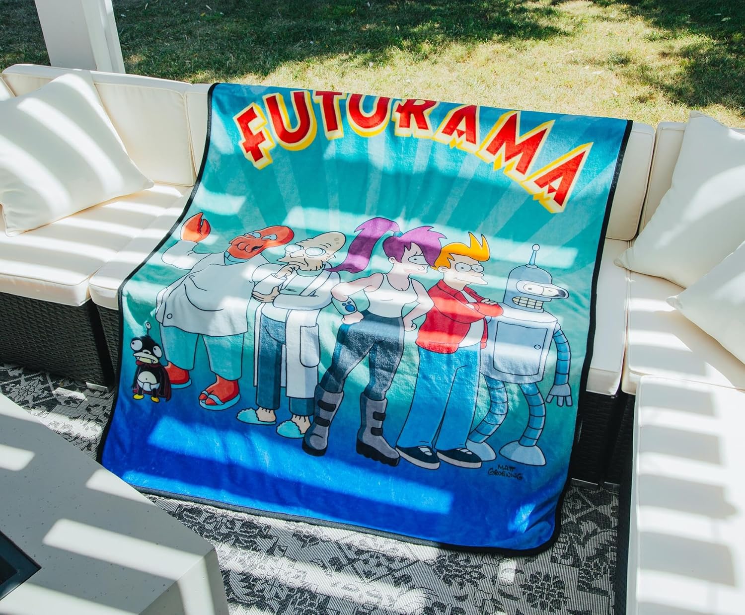 Futurama Planet Express Crew Fleece Throw Blanket | Soft Polyester Cover for Sofa, Bed | 45 x 60 Inches - Image 7