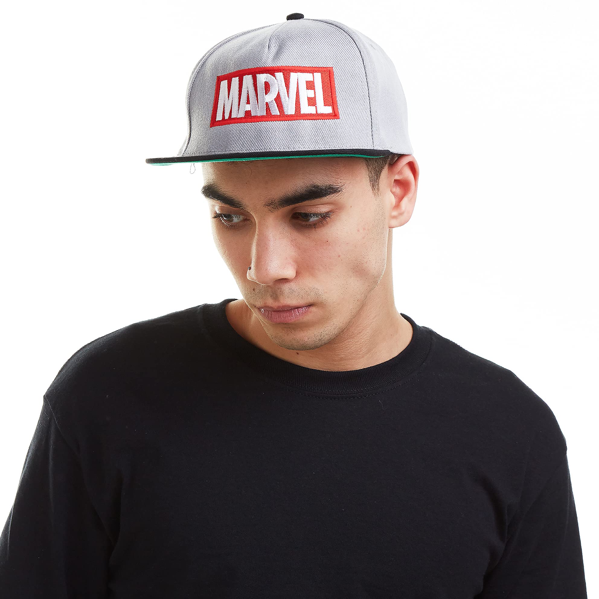 Marvel Men's Baseball Cap, Multicoloured (Grey/Black), One Size UK