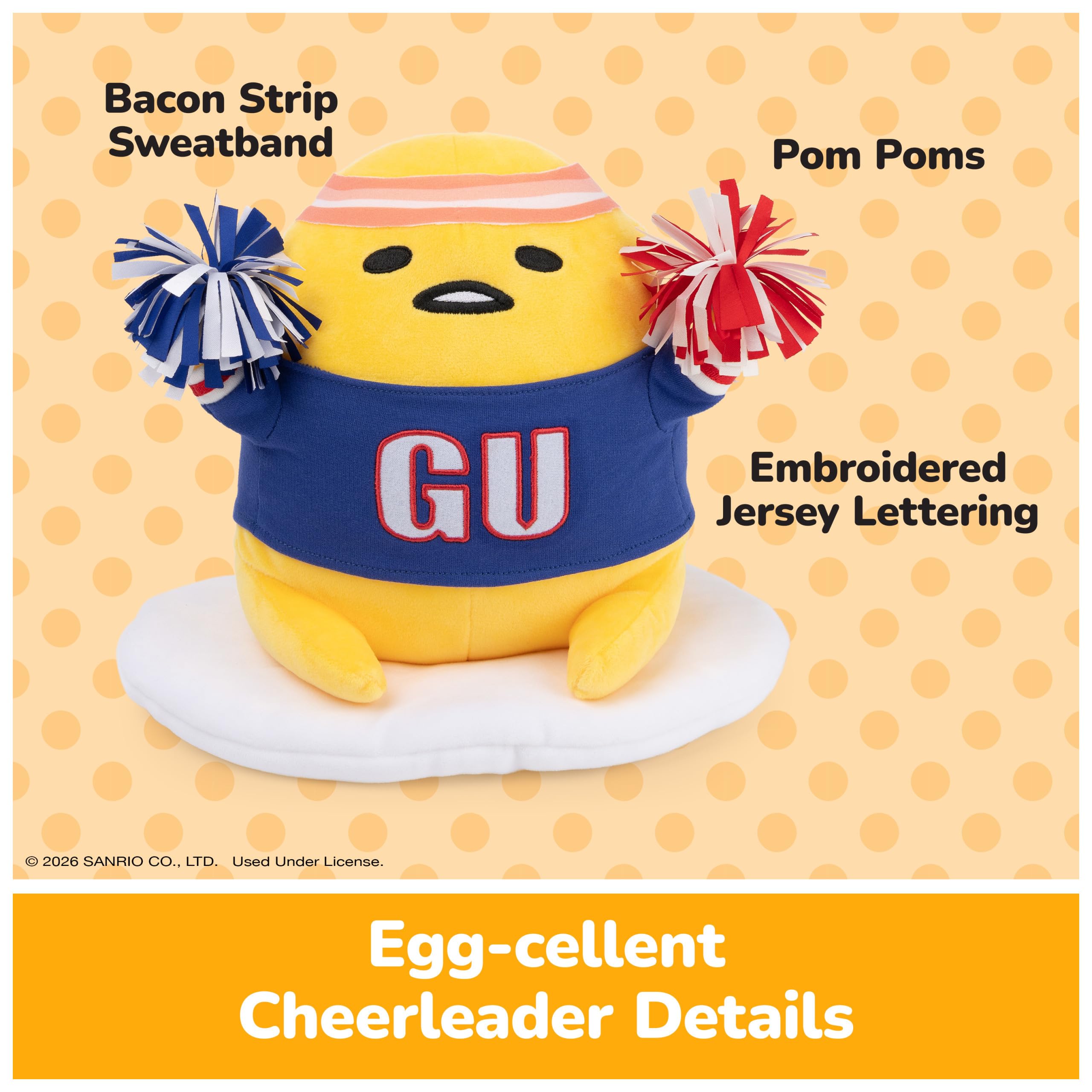 gudetamania複数購入で値引き可　824335 GUND Sporty Gudetama Plush Toy - Lazy Egg in Sports Uniform