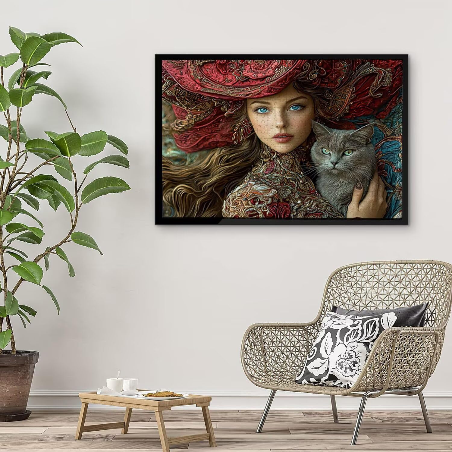 Puzzle para Adultos 3000 Piezas, Belleza Gato Puzzle, Difícil, Desafiante, Rompecabezas Encajan Perfectamente, Letras en la Parte Posterior, sin Polvo, Regalo para Personas Mayores 122x80cm s-514