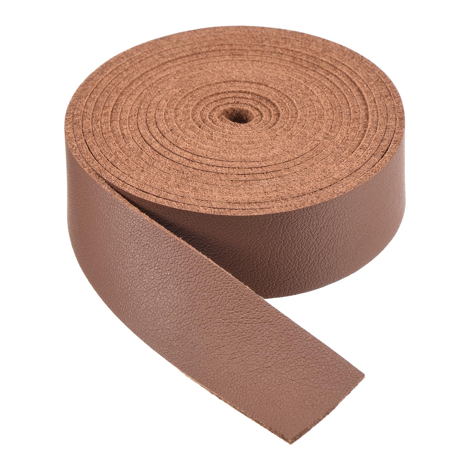 DMiotech Red Brown Faux Leather Strap 0.8 Inch Wide 78 Inch Long Flat Leather Belt Strip 1.3mm Thick Single Sided Cord for Arts Craft DIY Traction Ropes
