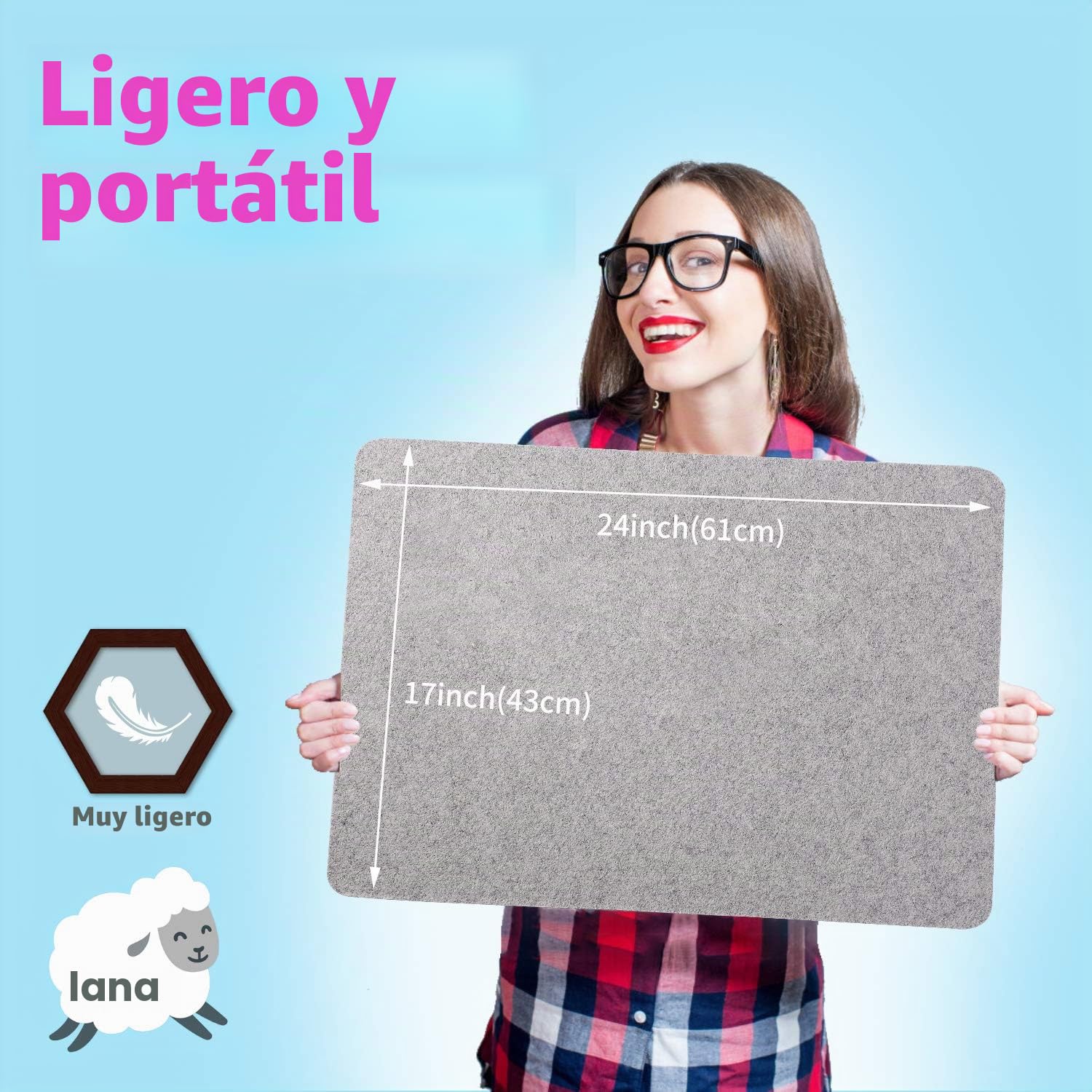 Alfombrilla de lana para acolchar planchado, fácil prensado, de 43 x 61 cm, para retener el calor, ideal para proyectos de acolchado y costura