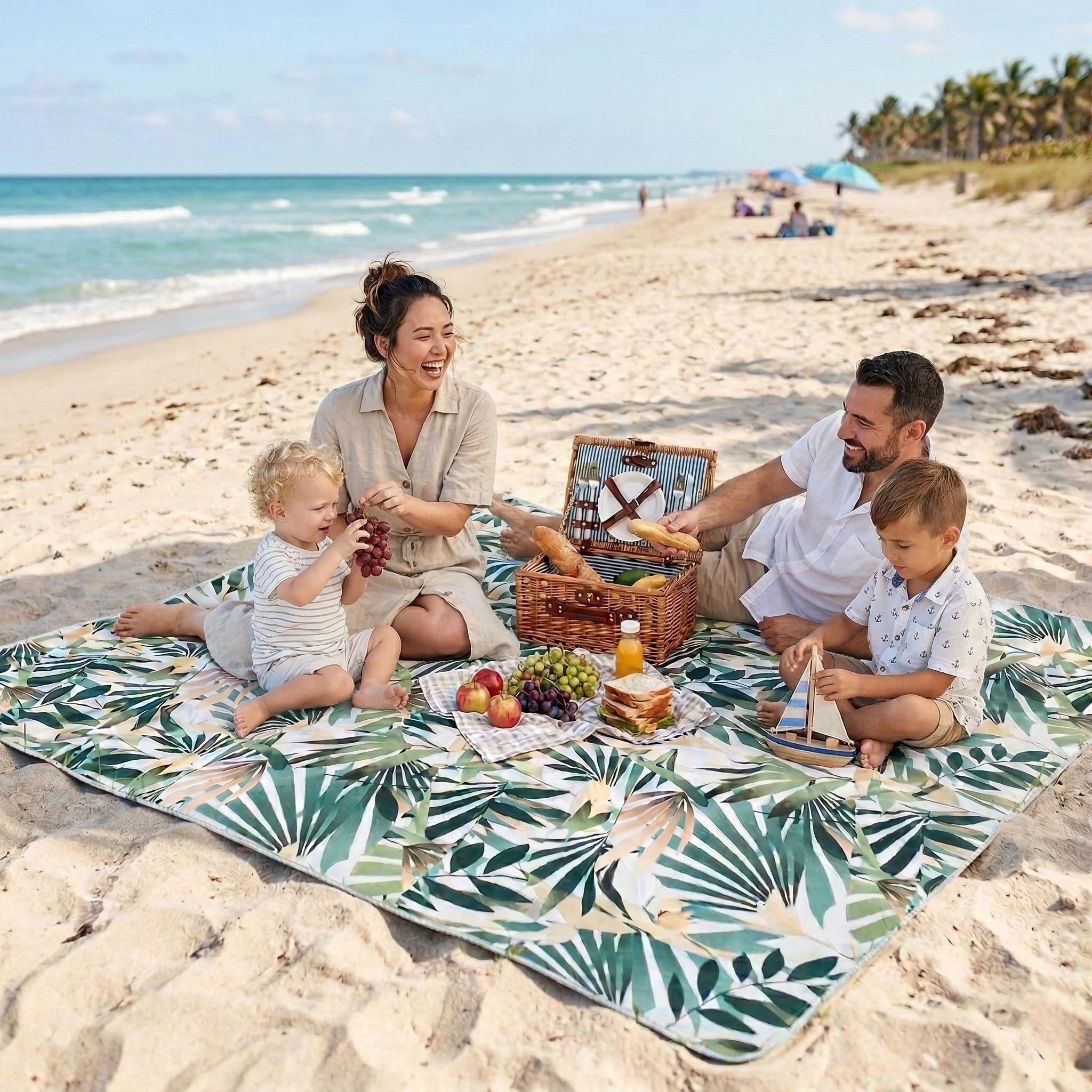 XXL 180x200 cm Picknickdecke Wasserdicht mit Tragegriff für Picknicks, Strandmatte, Stranddecke, Outdoor, Camping, Wasserabweisend