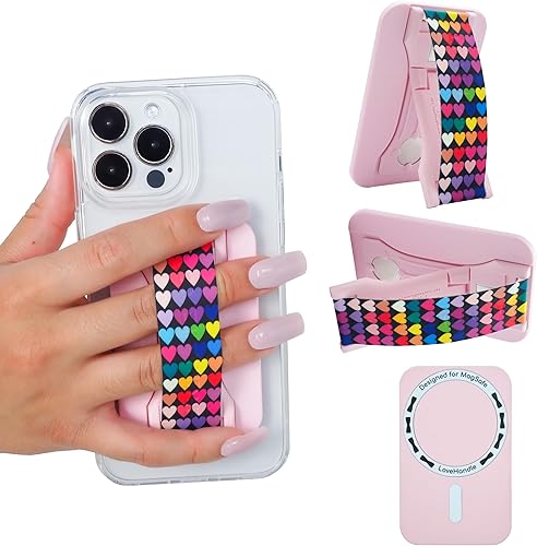 Miniatura 7 de LOVEHANDLE PRO MagSafe Compatible Agarre Magnético para Teléfono con Soporte de Pata - Montura, Correa y Soporte para Smartphone y Tablet - Anillo