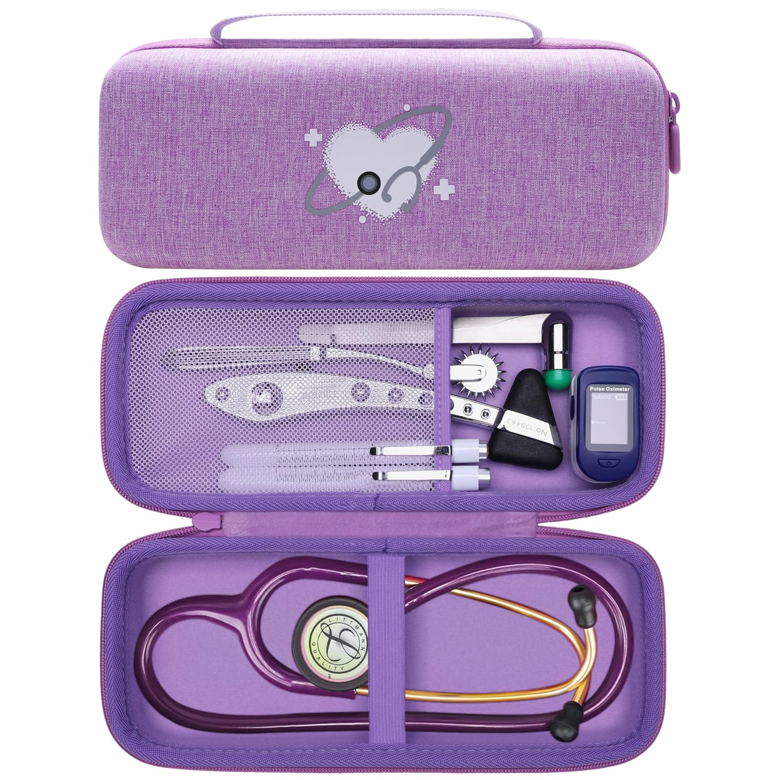 Stethoscope Case for 3M Littmann Cardiology III,II,IV,3M Littmann Master Cardiology/MDF MDOne Stainless Steel Stethoscope, Extra Pocket for Doctor &