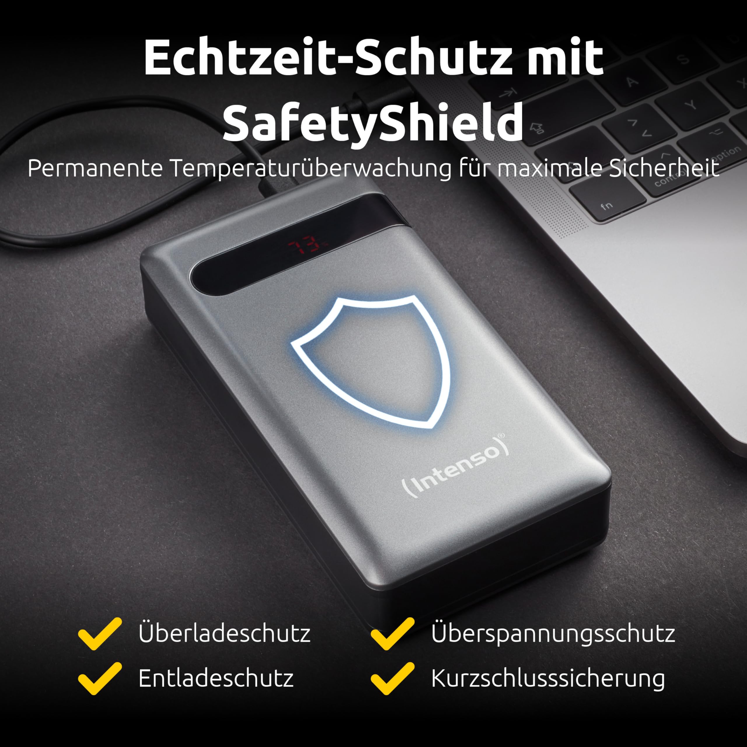 Intenso Powerbank PD 20000 - externer Akku mit Power Delivery & Quick Charge 3.0 (20000mAh, geeignet für Smartphone, Tablet, MP3 Player, Digitalkamera), Anthrazit