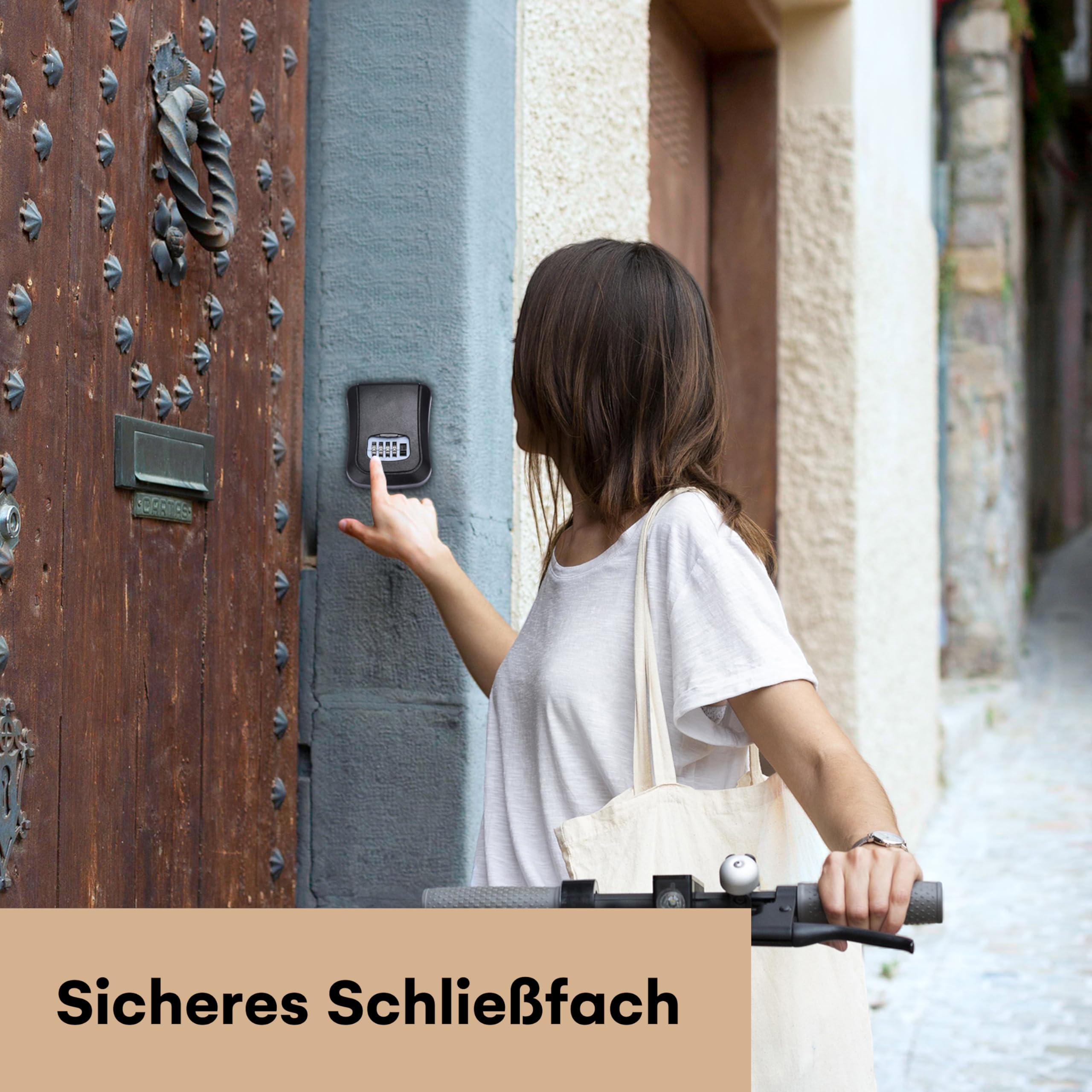 Lock Cowboy Schlüsseltresor - Tragbarer, wasserdichter Schlüsseltresor aus robustem Metall zur Diebstahlabschreckung im öffentlichen und privaten Bereich - Schlüsseltresor - 9cm x 17.7 cm - black