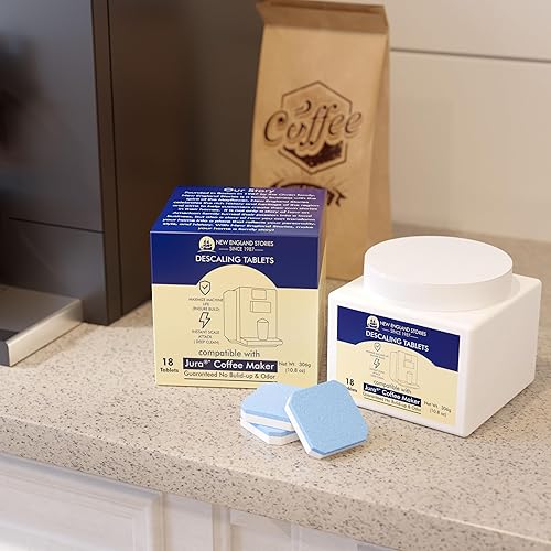 Miniatura 5 de New England Stories Jura - Tabletas descalcificadoras compatibles con 18 unidades, elimina la cal y el calcio, mejora el sabor del café para