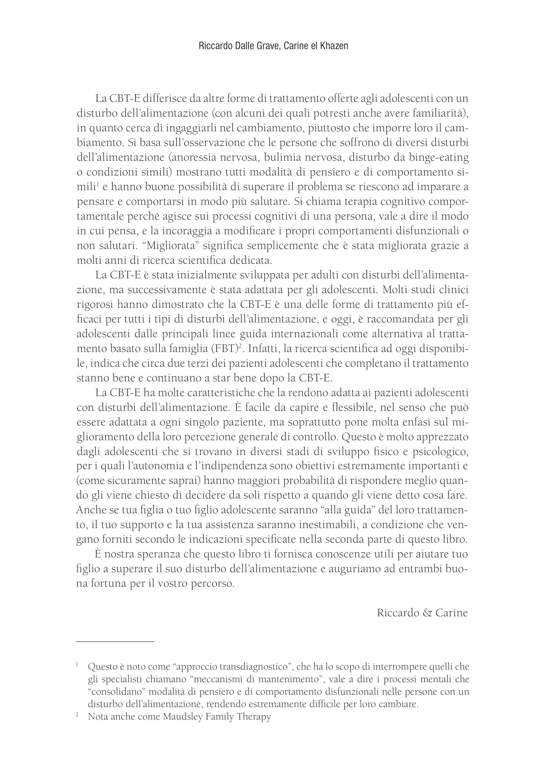 Terapia Cognitivo Comportamentale per i Disturbi dell'Alimentazione negli Adolescenti. Una guida per i genitori