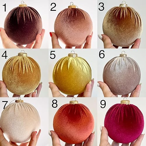 Miniatura 4 de 8'' Pink Christmas Handmade Velvet Ornaments, Bulk Christmas Balls, Christmas Tree Bulbs, Christmas Decorations, Christmas Gift Idea, Large