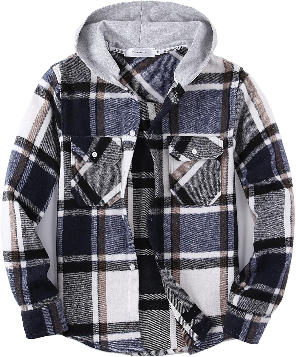 Boys Girls Casual Flannel Plaid Hoodies Fall Fashion Button Down Shirts Long Sleeve Cute Lightweight Jacket Coats
