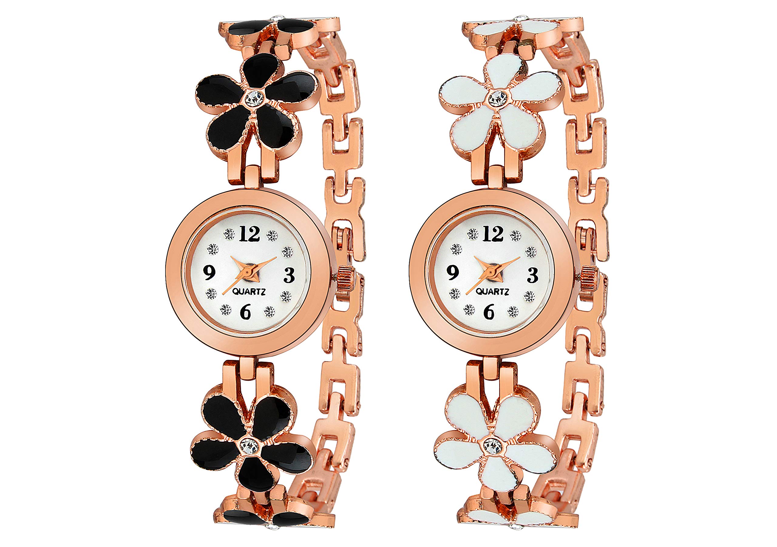 The Shopoholic White Dial Flower Combo Analogue Watch Set for Girls (B083484SJH) Amazon Price History, Amazon Price Tracker