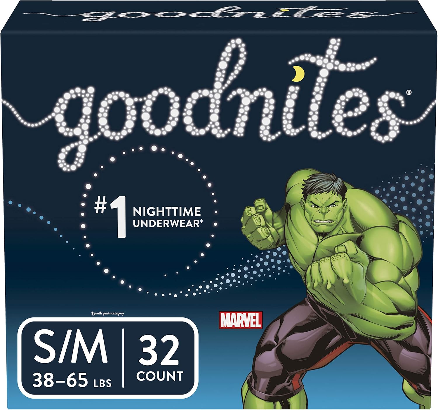 Goodnites, Boys Bedwetting Underwear, Small/Medium, 32 Count