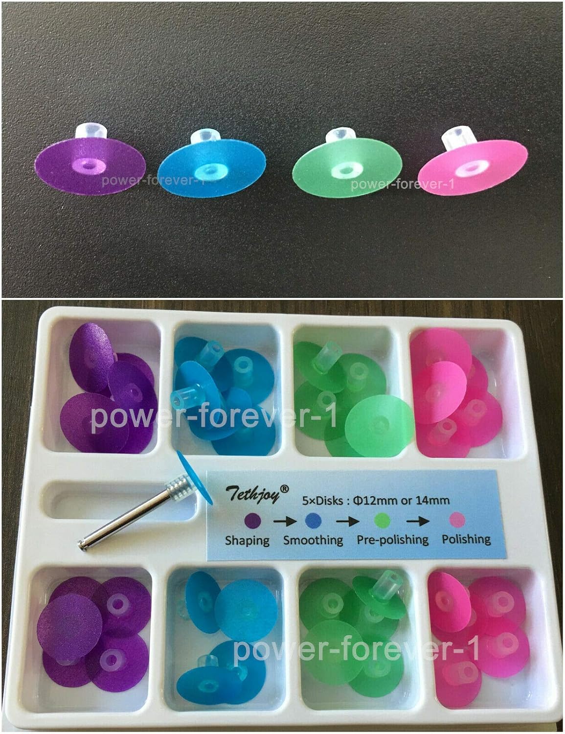 2 Boxes Dental Composite Veneer Shaping Polishing Finish Discs Wheel Whitening Rainbow Mandrel 40pcs/Box