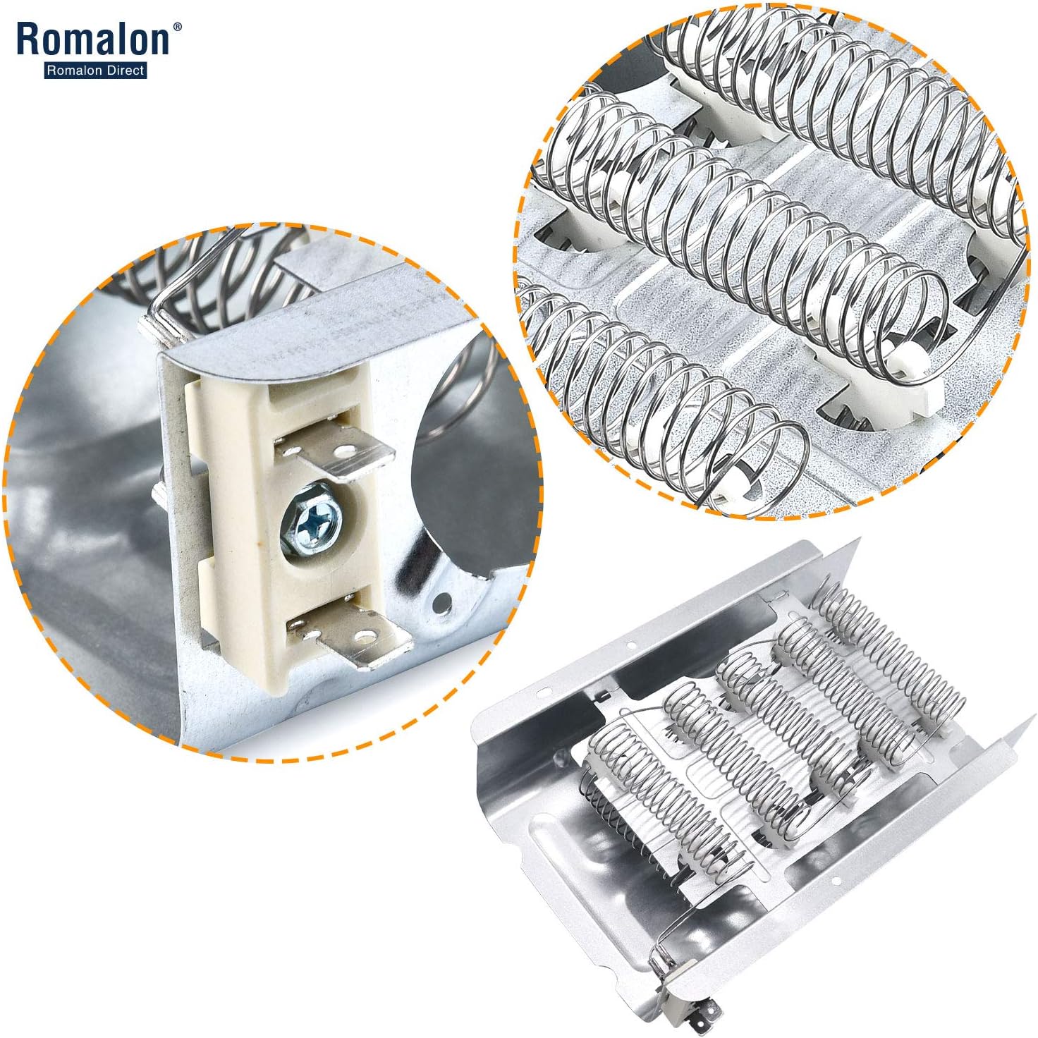 279838 Dryer Heating Element&6931EL3003D Thermal Fuse 6931EL3001F Dryer Thermostat Compatible for Whirlpool