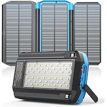LATIMERIA Solar Charger Power Bank 20000mAh with 3 Foldable Solar Panels