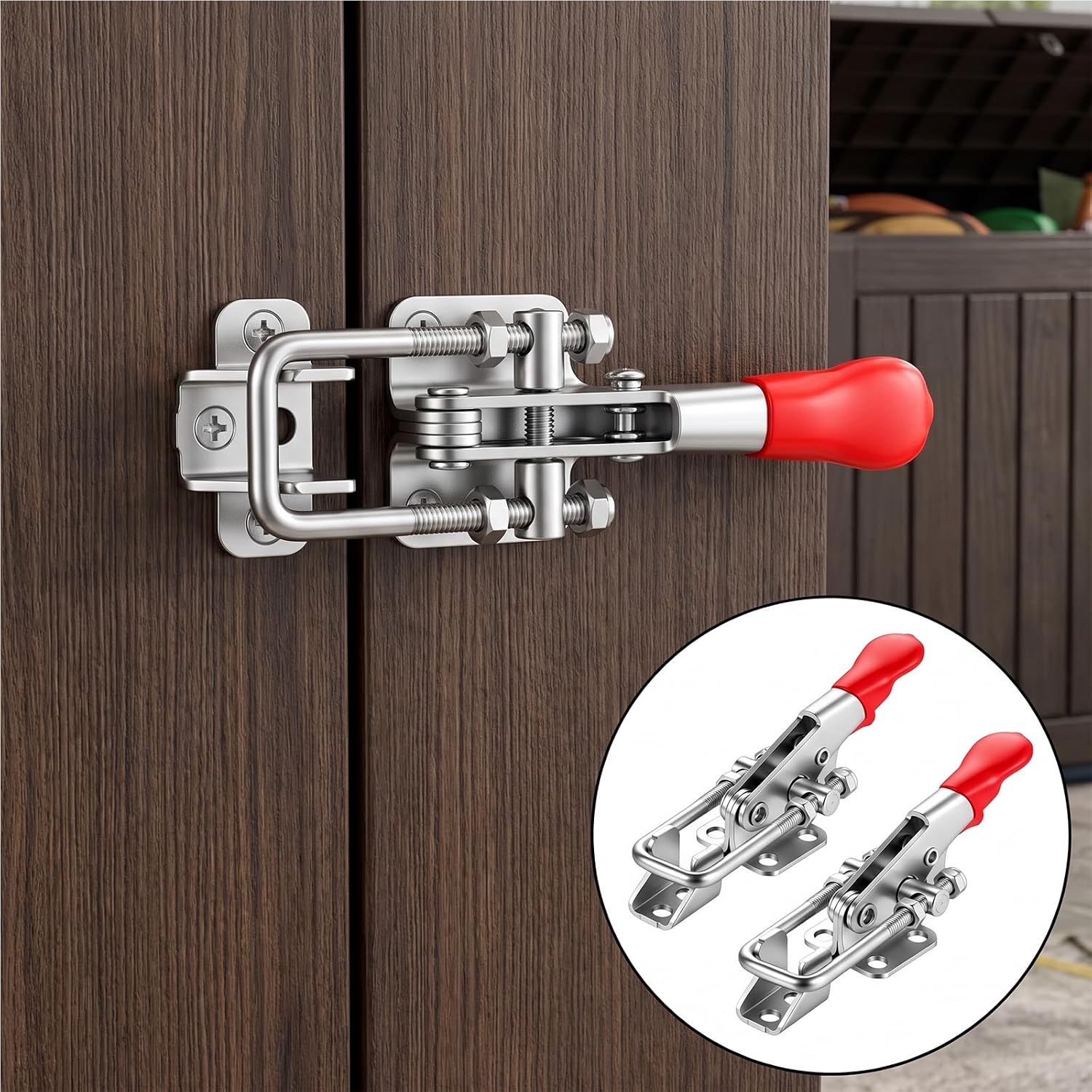 6 Pcs Heavy Duty Toggle Latch Clamp Locking for Door, Lid, Trailer | 304 Stainless Steel Adjustable U Bolt Quick Release Latch