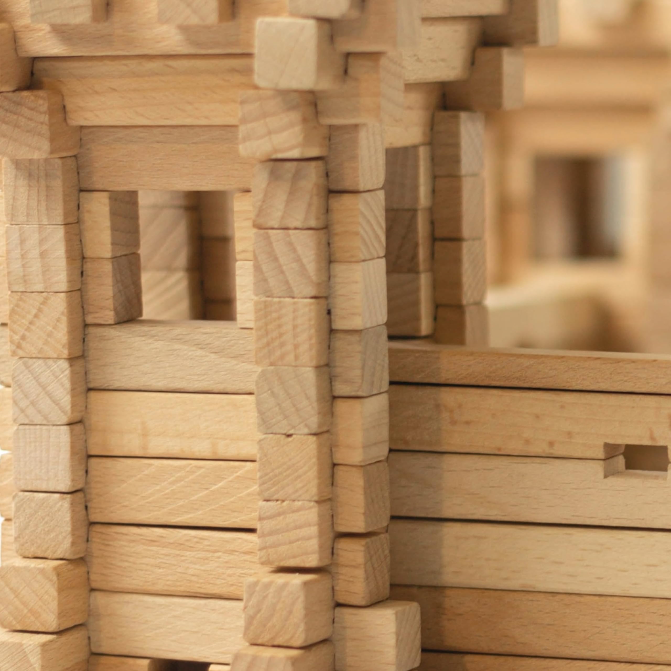 Igroteco Jeu de Construction en Bois – Muraille Série «Forteresse», 282 Pièces, Jouet Éducatif Écologique à Assembler pour Enfants dès 8 Ans