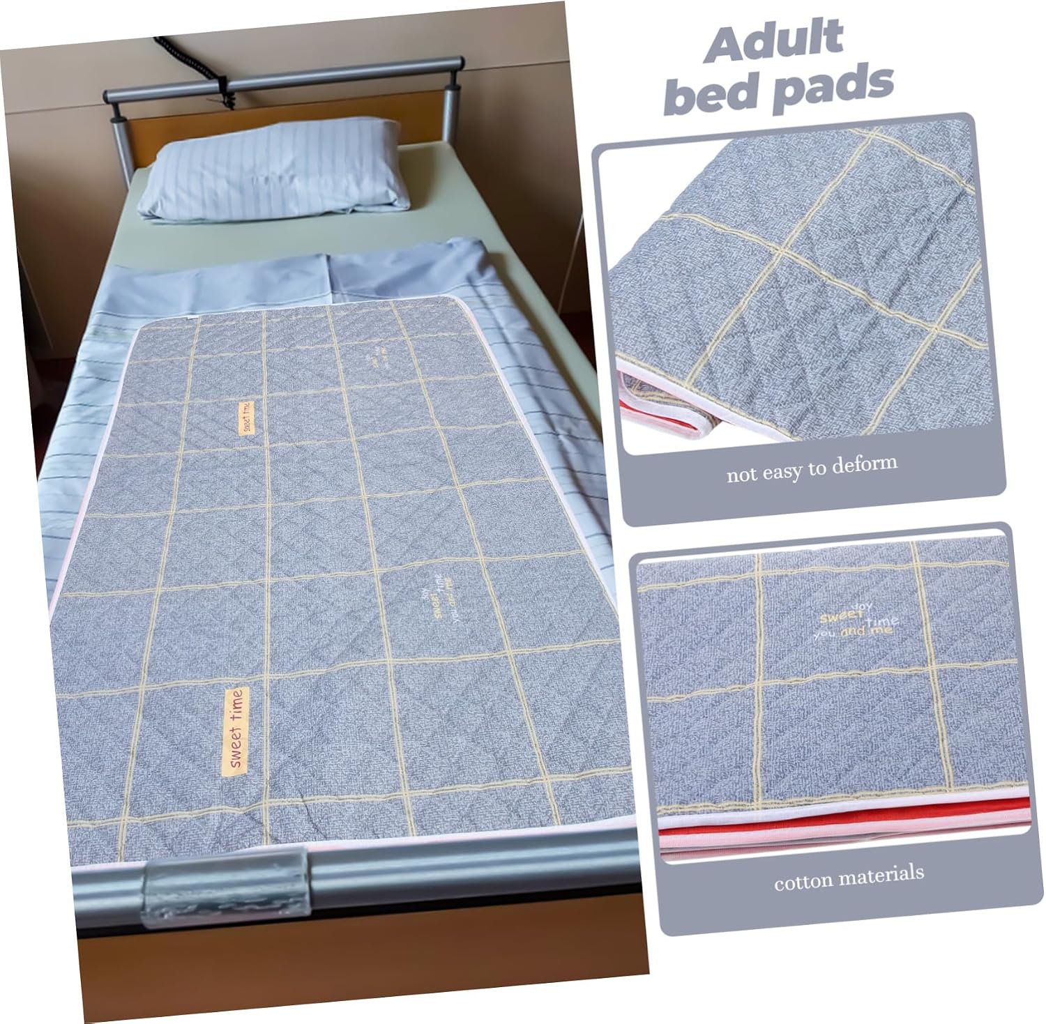 Waterproof Incontinence Bed Pad for Adults Reusable Washable Pee Pads for Elderly and Patients Leakproof Protection for Bed Wetting Random Color