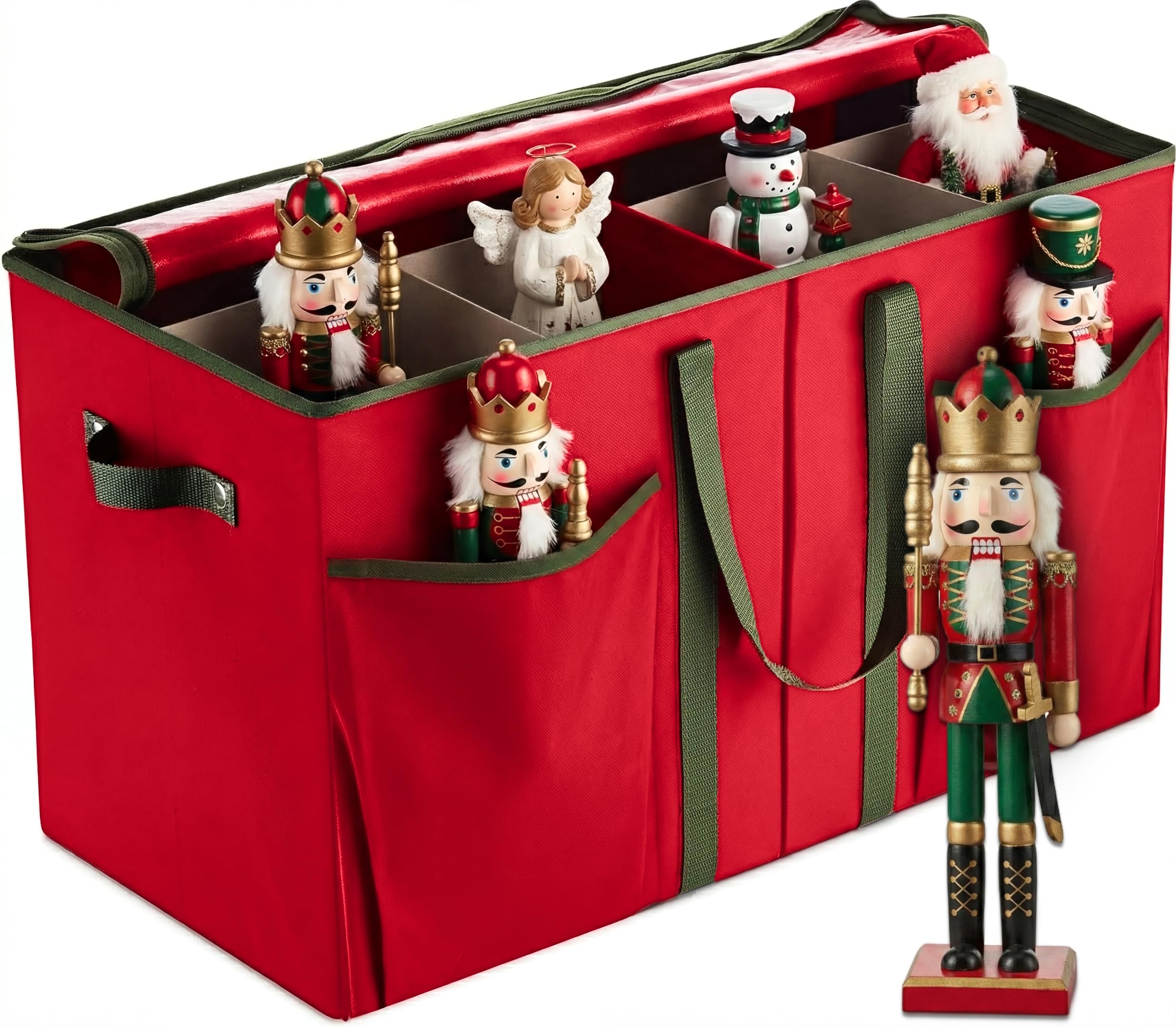 Boîte de rangement pour figurines de Noël pour organiser le salon après les fêtes