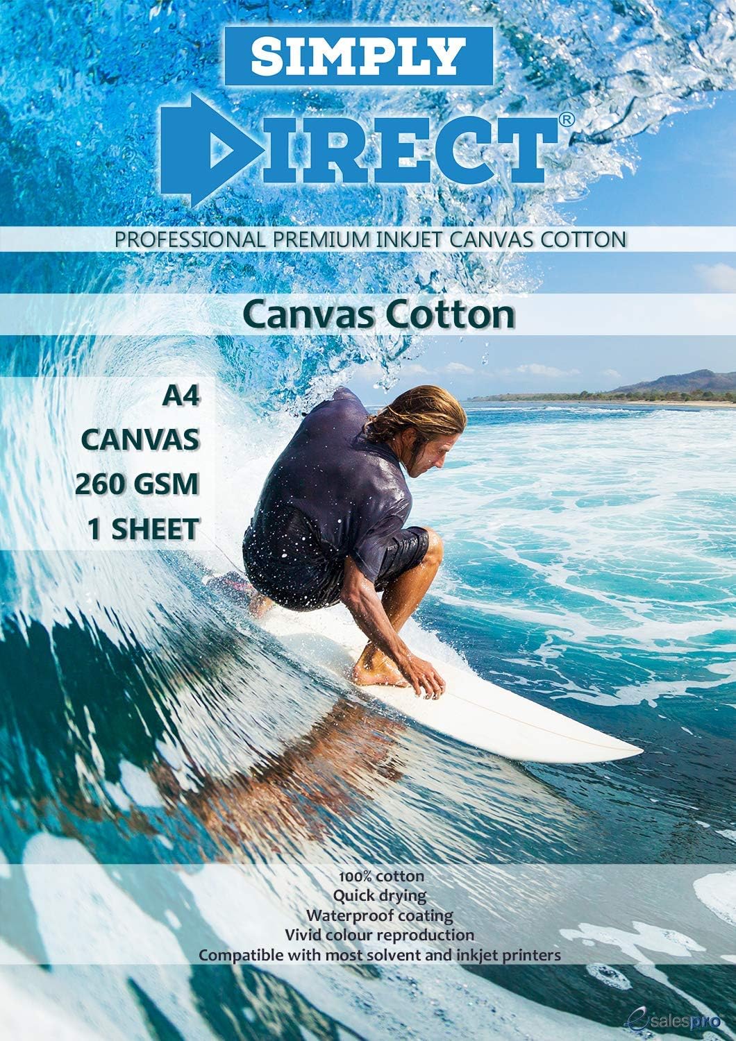 Sample Simply Direct A4 Cotton Canvas Printing Paper - 260gsm - Professional Premium Inkjet Paper