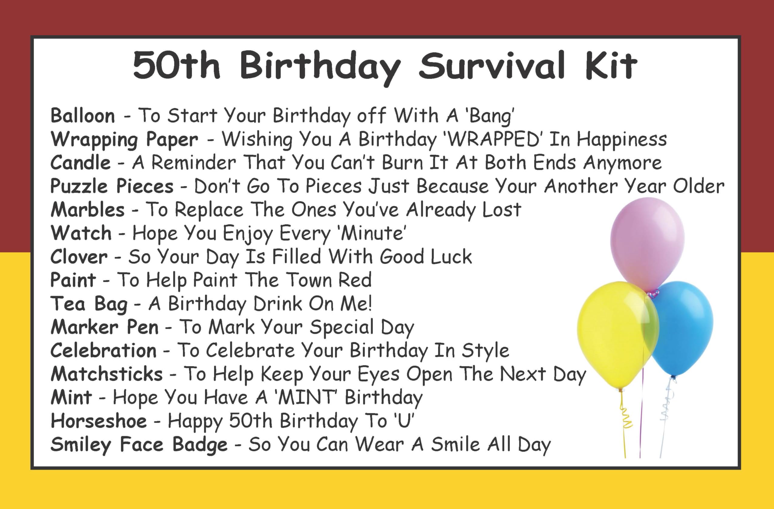 Funny Birthday Survival Kit In A Can - Novelty Gift For 18th, 21st, 30th, 40th, 50th Birthdays
