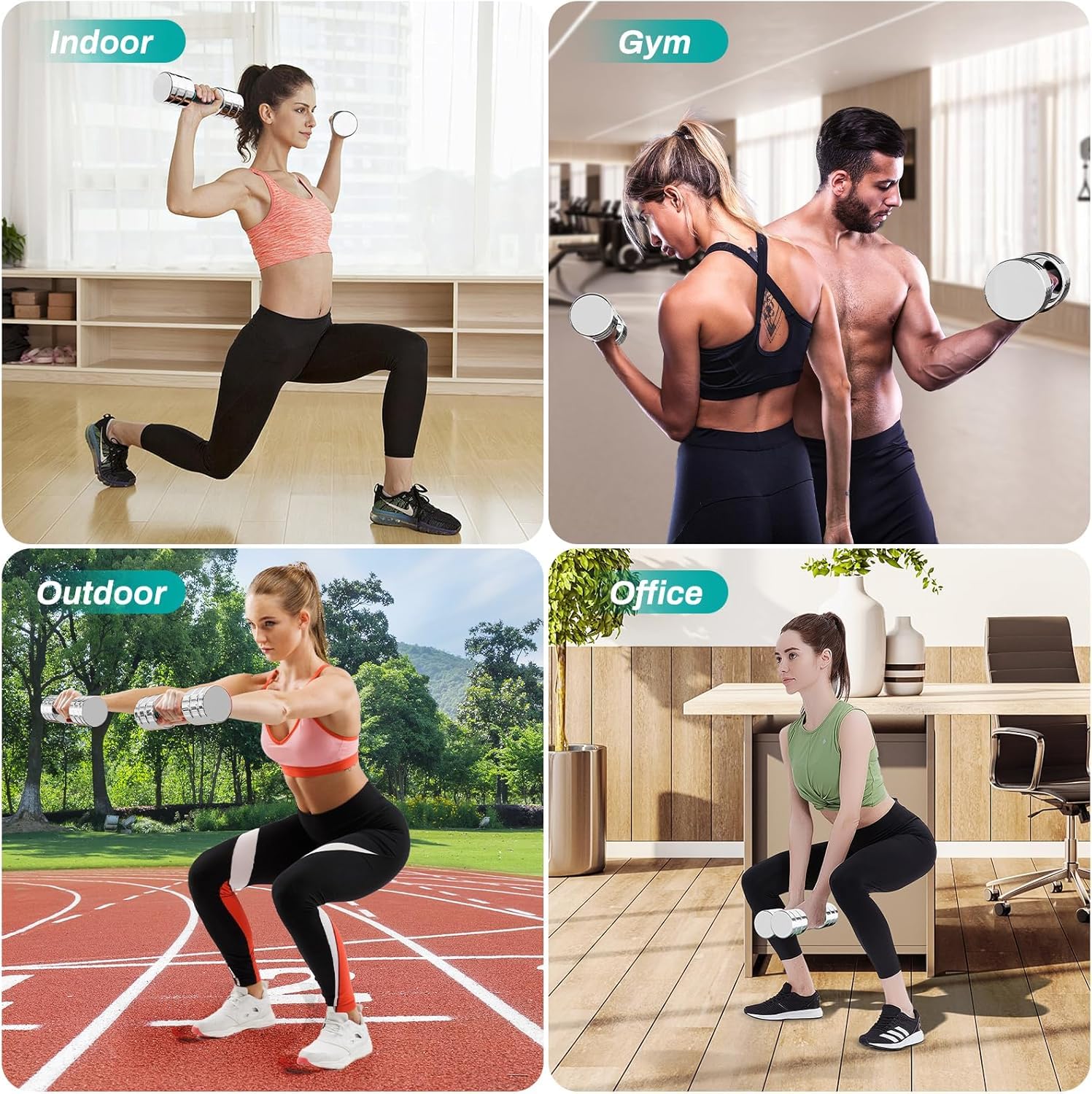 Stalowe hantle krótkie, zestaw 2 szt., ultra kompaktowe, regulowane hantle 5 kg, 10 kg, z uchwytem piankowym, hantle fitness do domu