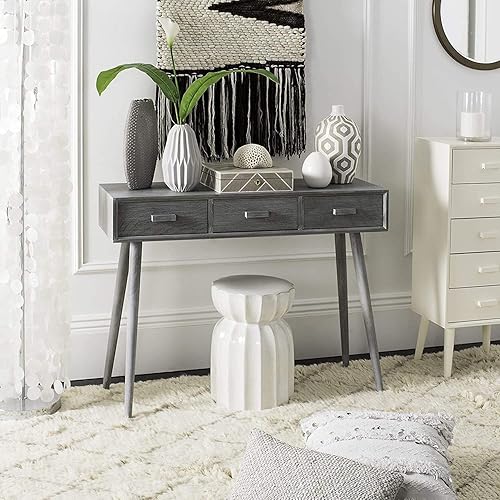 Miniatura 2 de Safavieh Home Albus Mid-Century Modern Slate Grey Mesa consola de 3 cajones