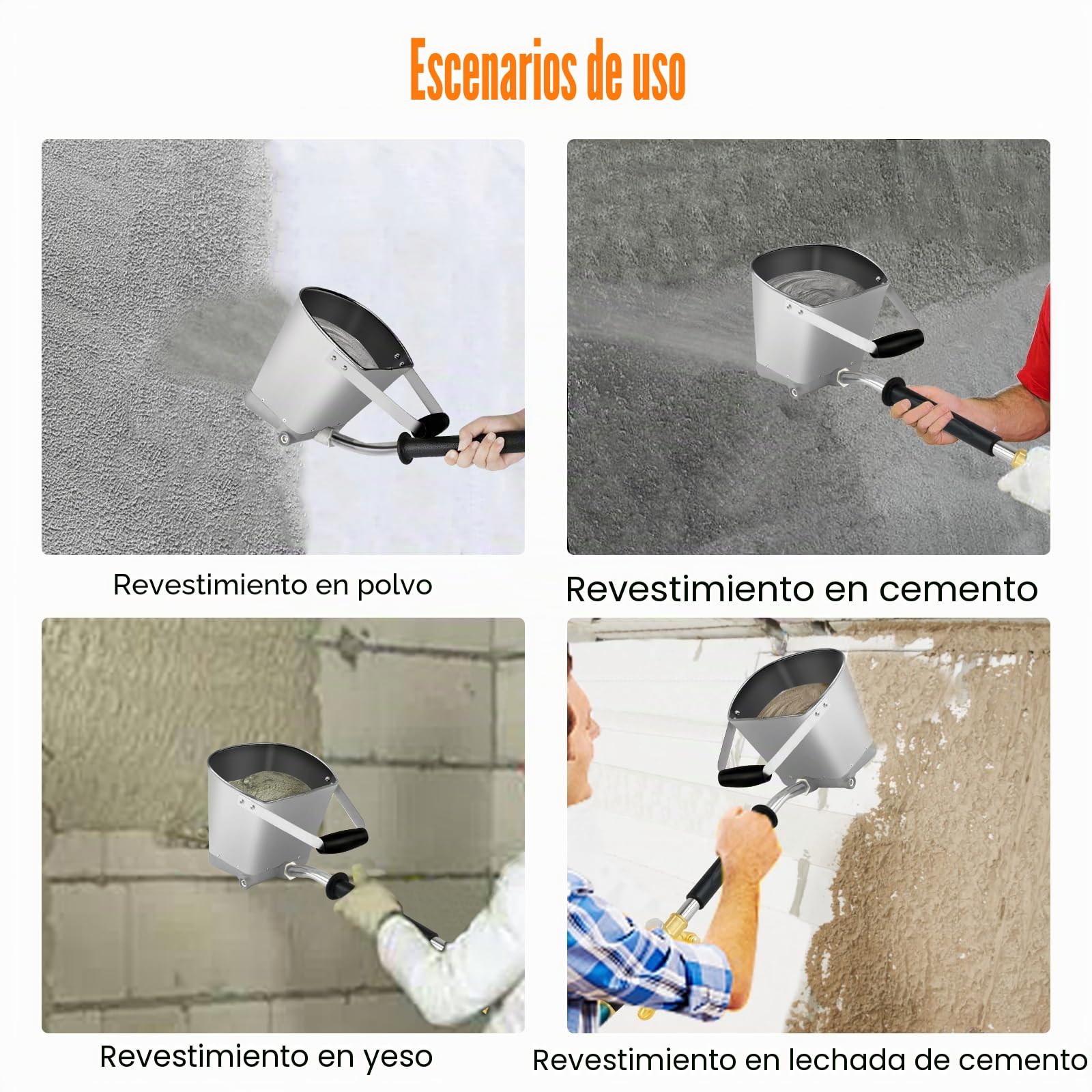 Pistolas de mortero de cemento, pulverizador de mortero, pistola de pulverización máquina de yeso, 4L para el chorreado de cemento grueso y fino, revestimiento de yeso de hormigón