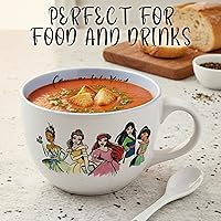 Vista 5 de Silver Buffalo Disney Princess Courage to be Kind con Tiana, Belle, Ariel, Mulan, Jasmine, Aurora, Mérida, Cenicienta y Moana Taza de Sopa