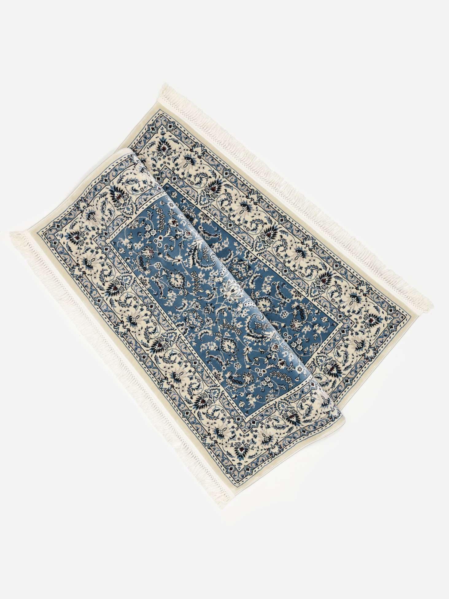 RugVista Nain Florentine, Alfombra, Orientales Oriente Medio Tradicionales Nain, 150 x cm, Cuadrado, Pelo Medio, Sala de Estar, Comedor, Dormitorio, Cocina, Pasillo, Limpieza en seco, Claro Azul