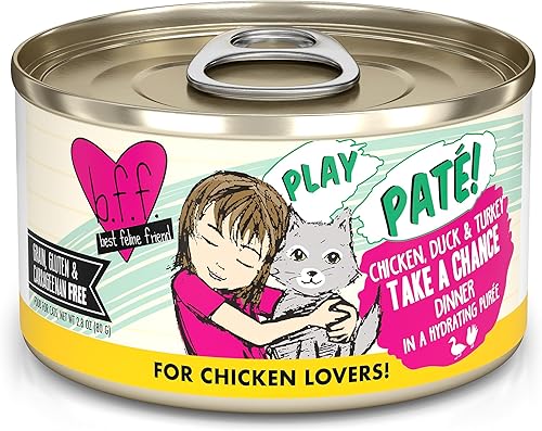 Weruva B.F.F. Play  Best Feline Friend Paté Lovers, Aw Yeah!, pollo, pato y pavo arriesgarse con pollo, pato y pavo, lata de 2.8 onzas (paquete de