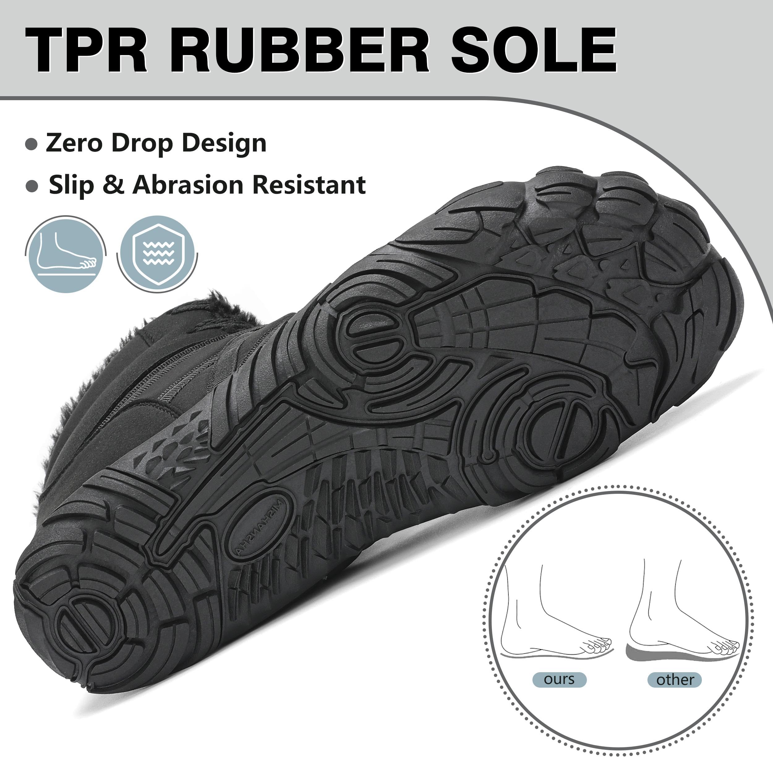 MISHANSHA Barefoot Scarpe Invernali stivaletti Uomo stivali Inverno Donna Caldi Comode Antiscivolo Gr.36-48EU