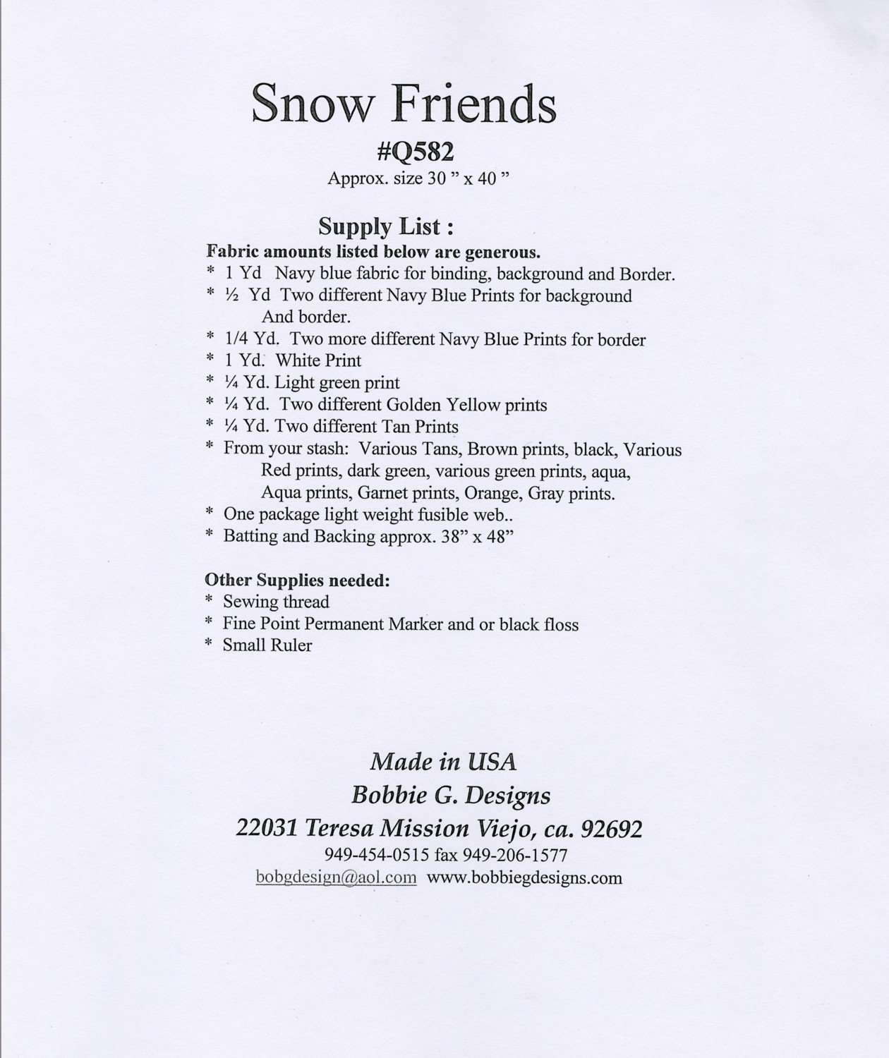 Amazon.com: Snow Friends By Bobbie G. Designs : Arts, Crafts & Sewing