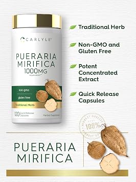 Carlyle Pueraria Mirifica Capsules | 120 Count | Herbal Root Extract Supplement for Women and Men | Non-GMO & Gluten Free