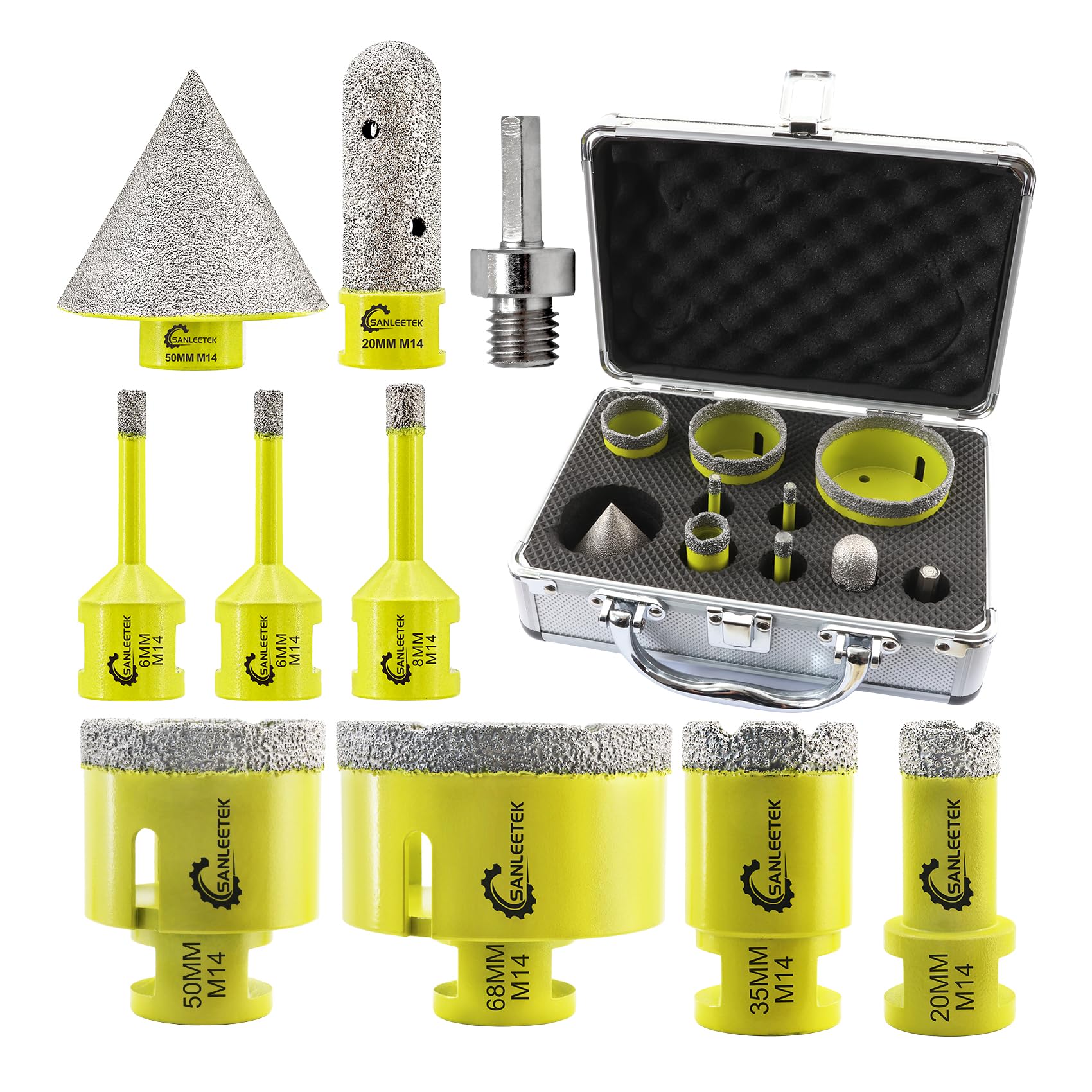 Vearter Diamant trapboor, fastboor, 20-35-50 mm, M14 schroefdraad, tegelboor voor haakse slijper, gatenzaag om te vergroten, snijden, vormgaten voor marmer, beton, kunststeen Vearter Diamant trapboor, fastboor, 20-35-50 mm, M14 schroefdraad, tegelboor voor haakse slijper, gatenzaag om te vergroten, snijden, vormgaten voor marmer, beton, kunststeen