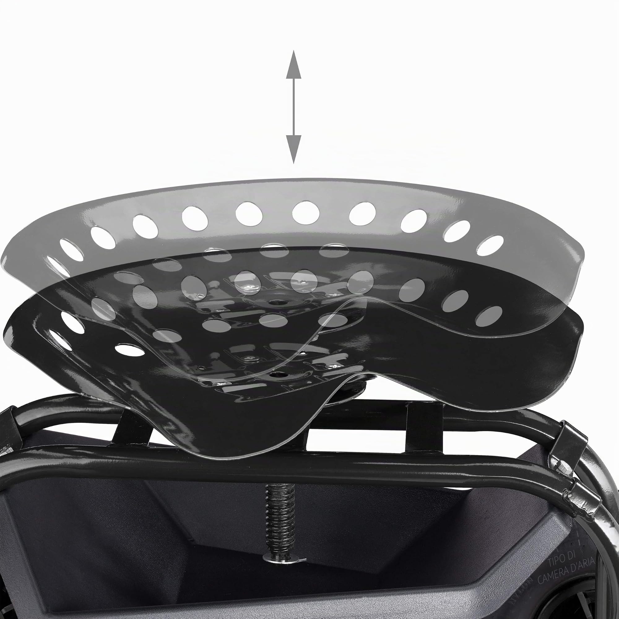 Relaxdays Sgabello per Giardinaggio & Officina, 150 kg, Regolabile, con Ruote, Sedia da Giardino con 4 Rotelline, Nero