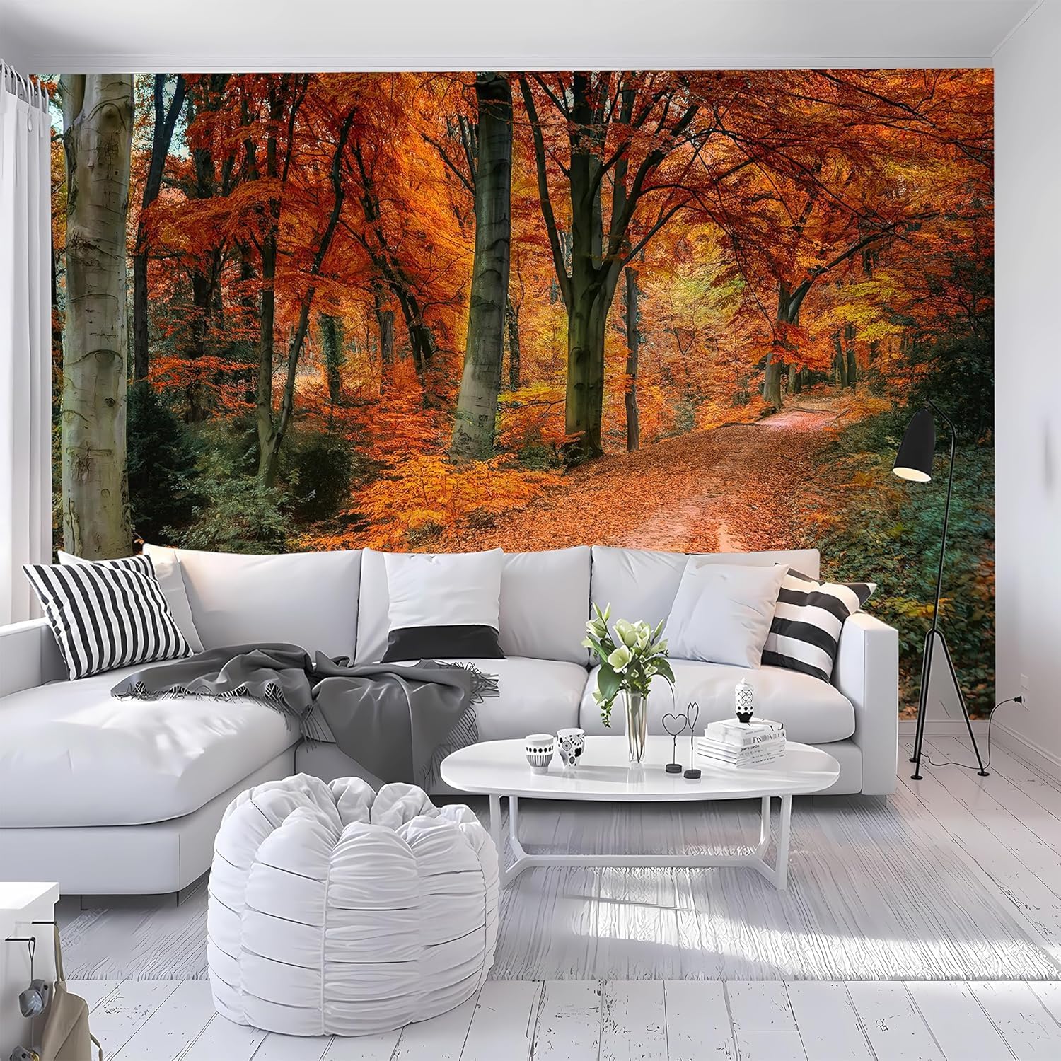 Carta da Parati Foresta 250x175 cm Fotomurale da Parete Paesaggio Autunnale Carta Parati Adesiva Muro 3D Poster Giganti da Parete Camera da Letto Soggiorno A-1516